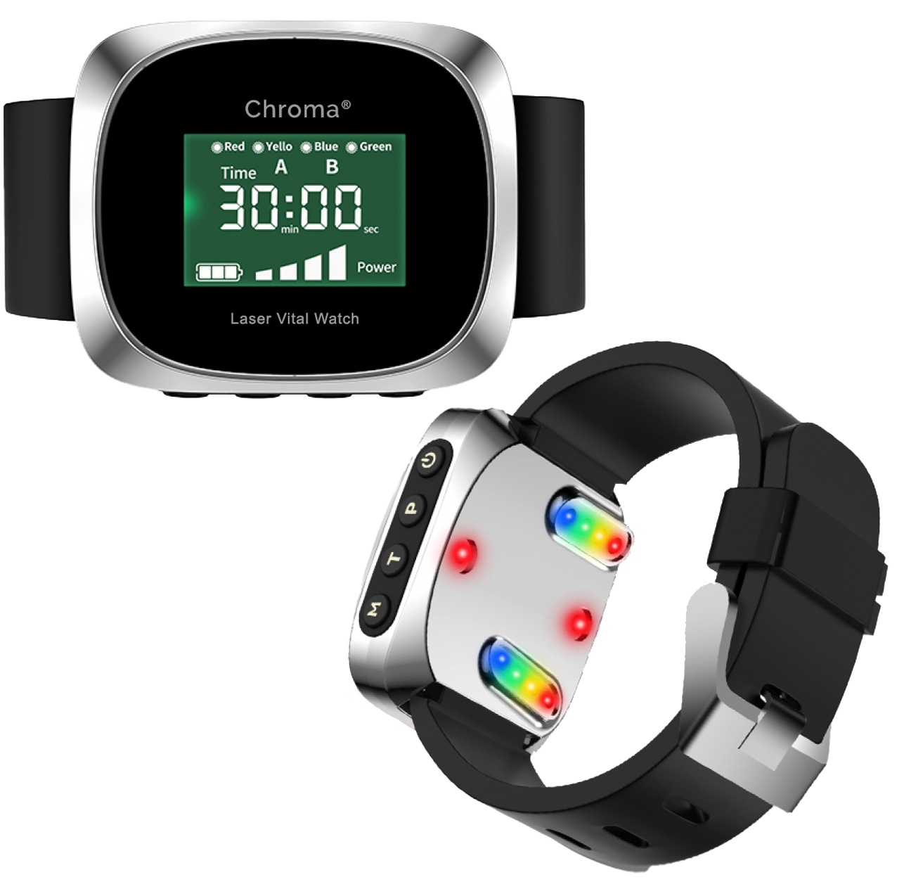 Chroma Watch Biofrequenzuhr mit 4 Spektralfarben für Licht- und Lasertherapie am Handgelenk