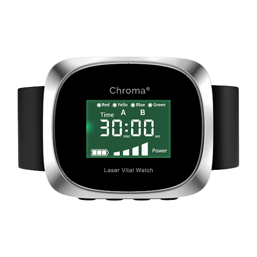 Chroma Watch Laser Therapie Uhr mit 4 Spektralfarben für Energie, Balance und modernes Wohlbefinden