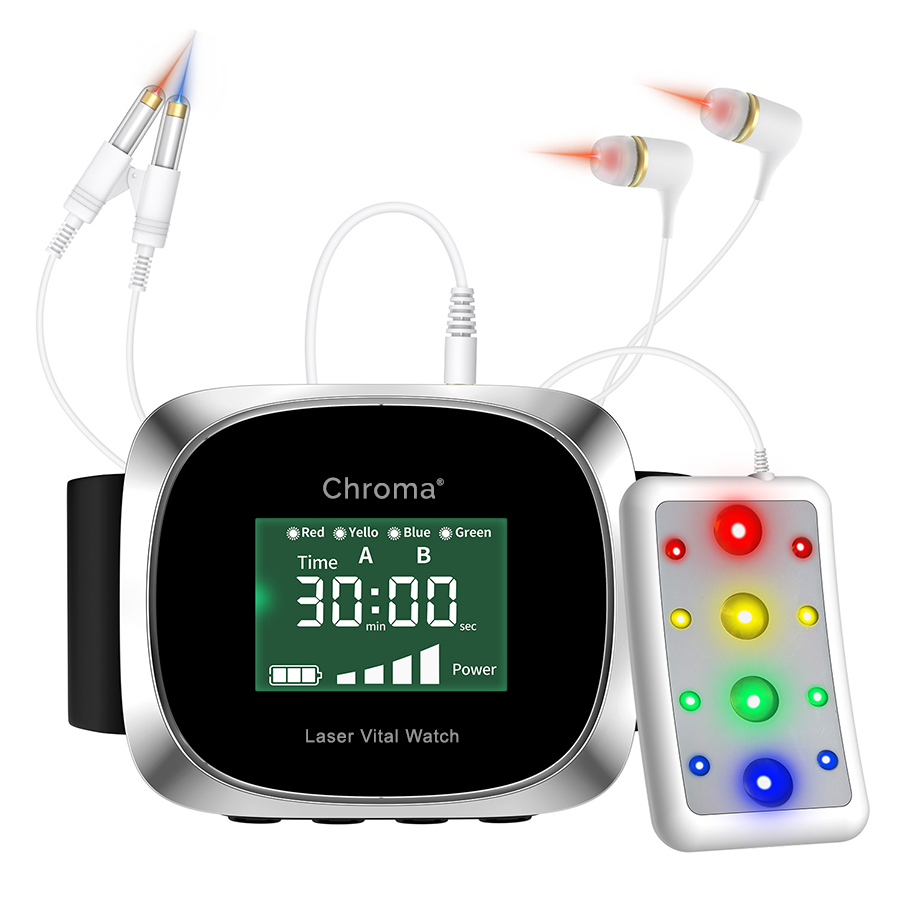 Chroma Watch Biofrequenzuhr mit 4 Spektralfarben für Licht- und Lasertherapie am Handgelenk
